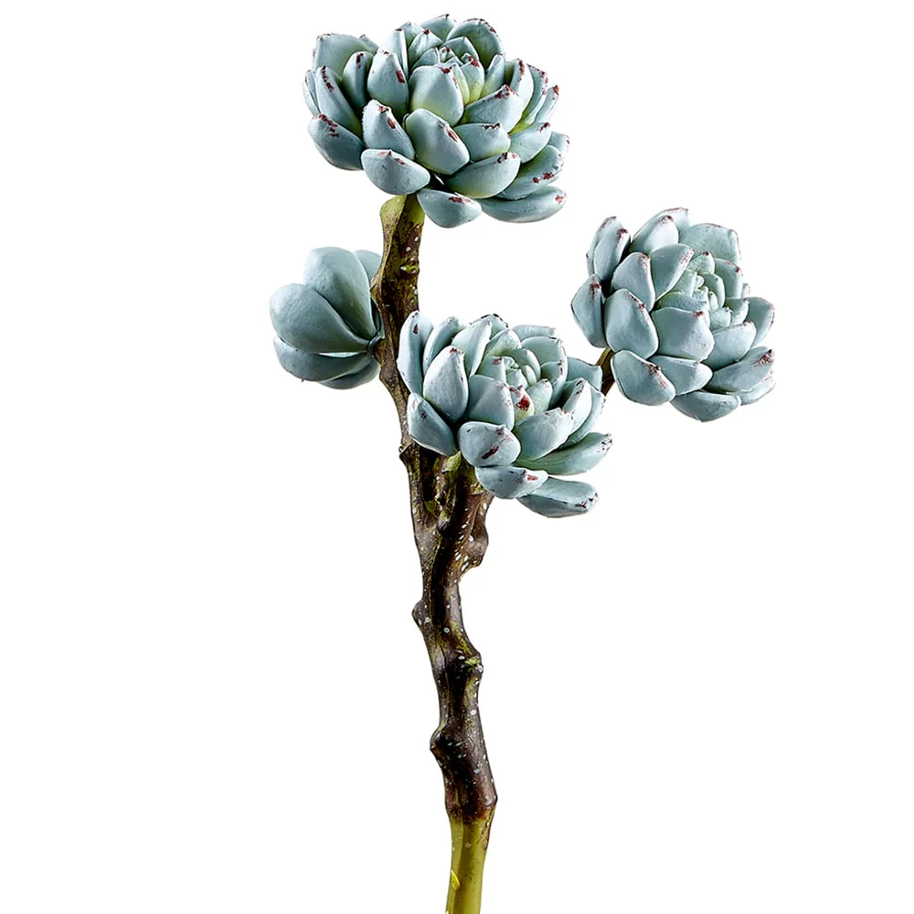 10" Artificial Hen And Chick Succulent Stem -Gray/Green (Pack of 6)