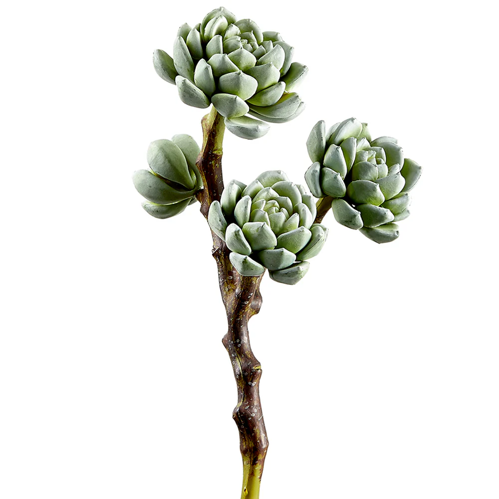 10" Artificial Hen And Chick Succulent Stem -Light Green (Pack of 6)