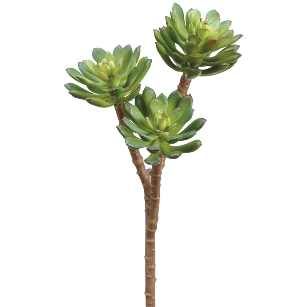 10" Mini Artificial Echeveria Stem Pick -Green (Pack of 12)