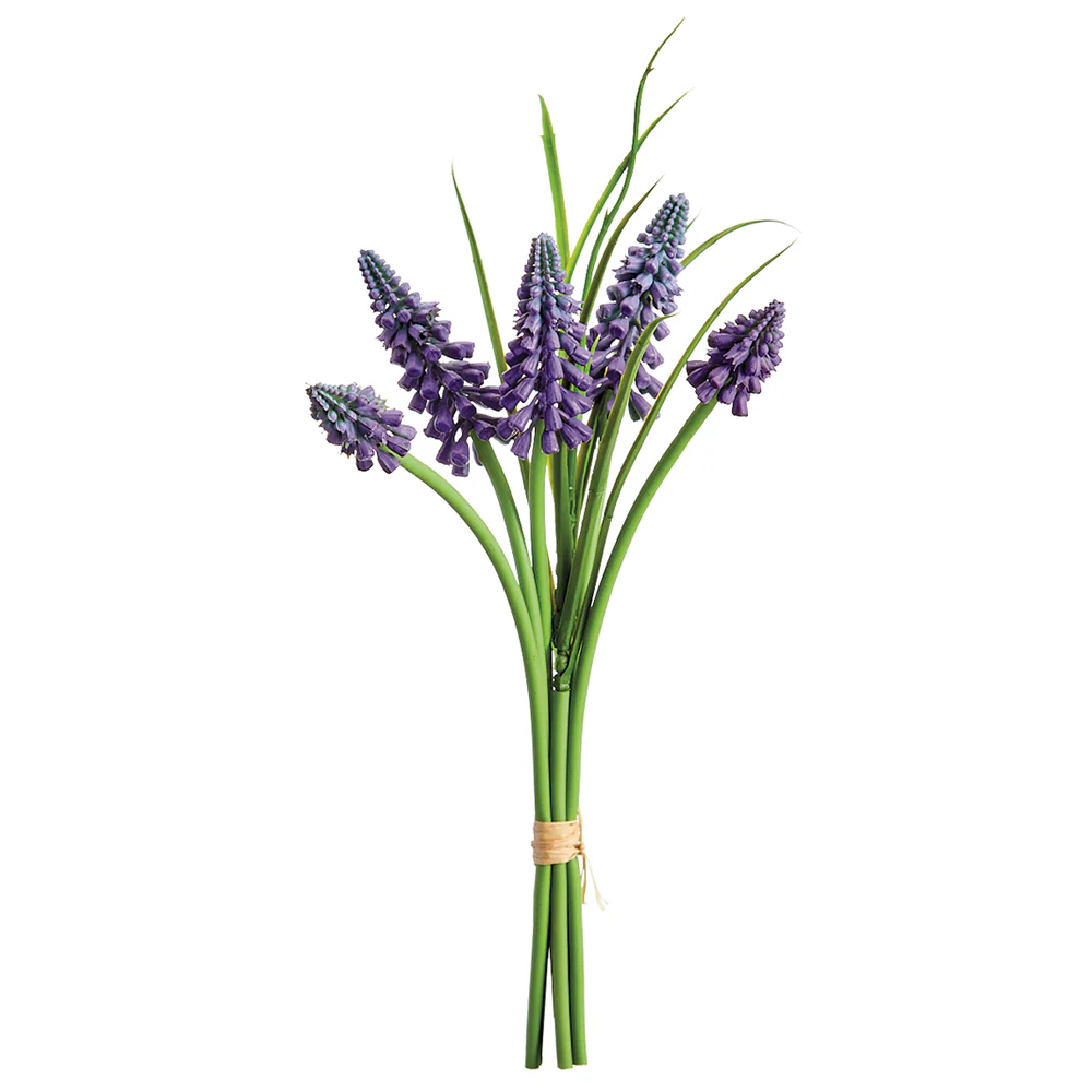 10" Muscari Silk Flower Stem Bundle -Purple (Pack of 24)