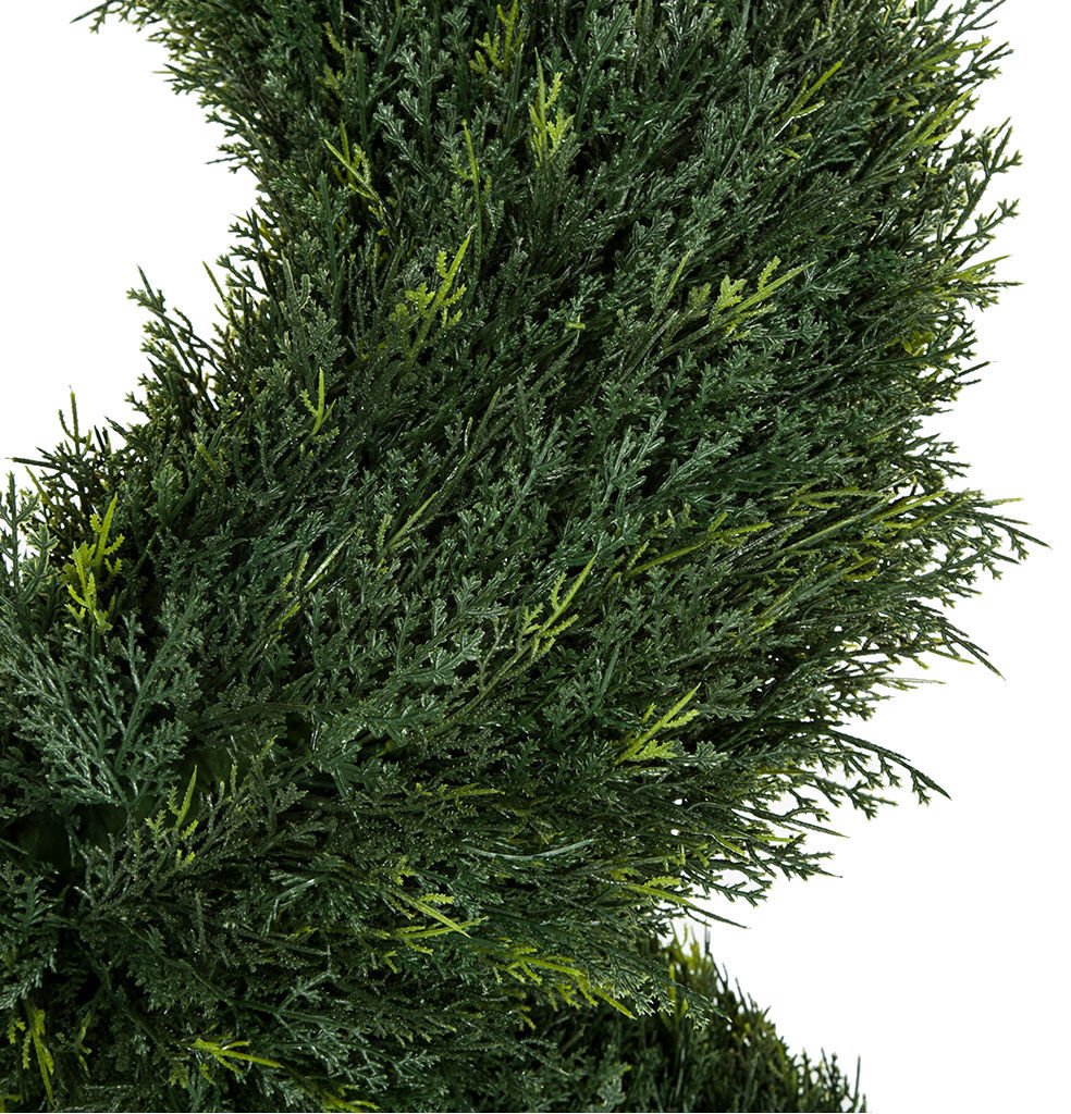 10' Outdoor UV-Resistant Artificial Pond Cypress Spiral Topiary Tree w/Pot -Green - Image 2