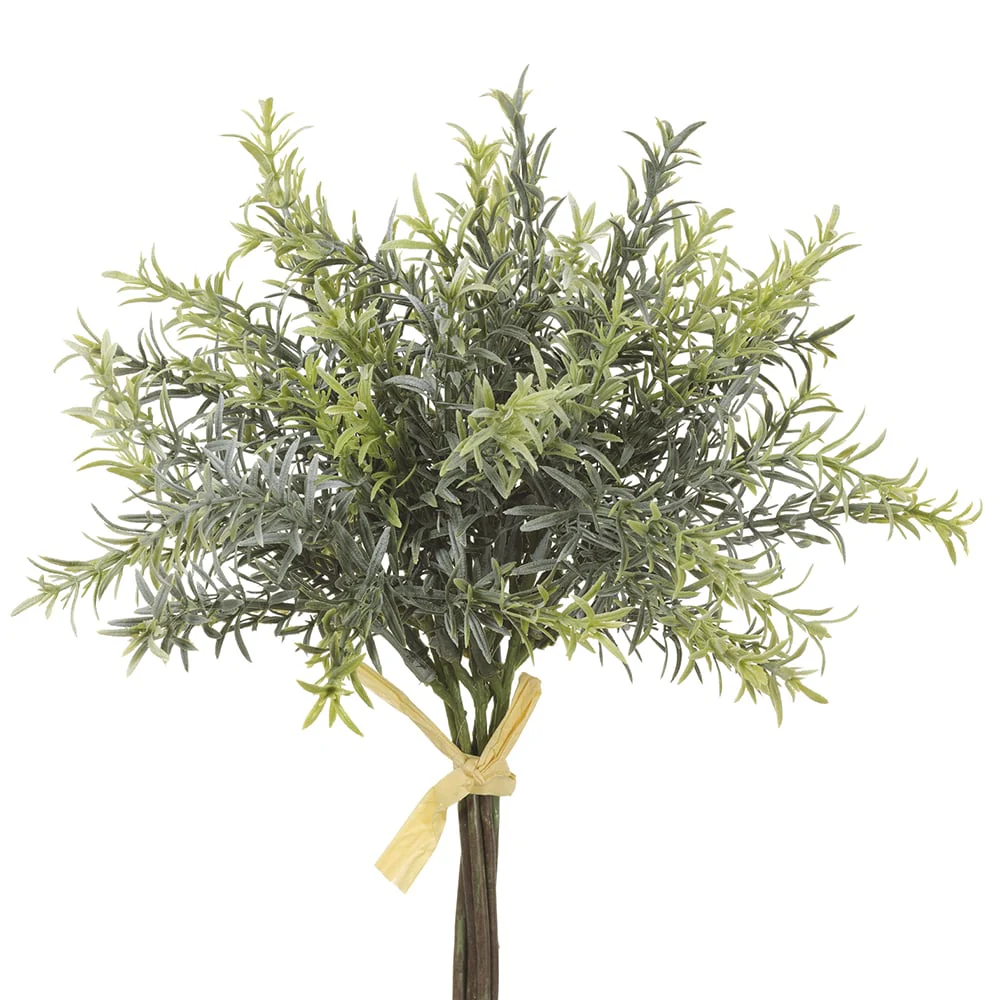 10" Rosemary Herb Artificial Stem Bundle -Green/Gray (Pack of 12)