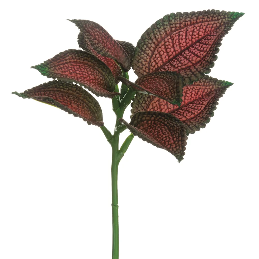 10" Silk Coleus Leaf Stem -Burgundy/Green (Pack of 12)