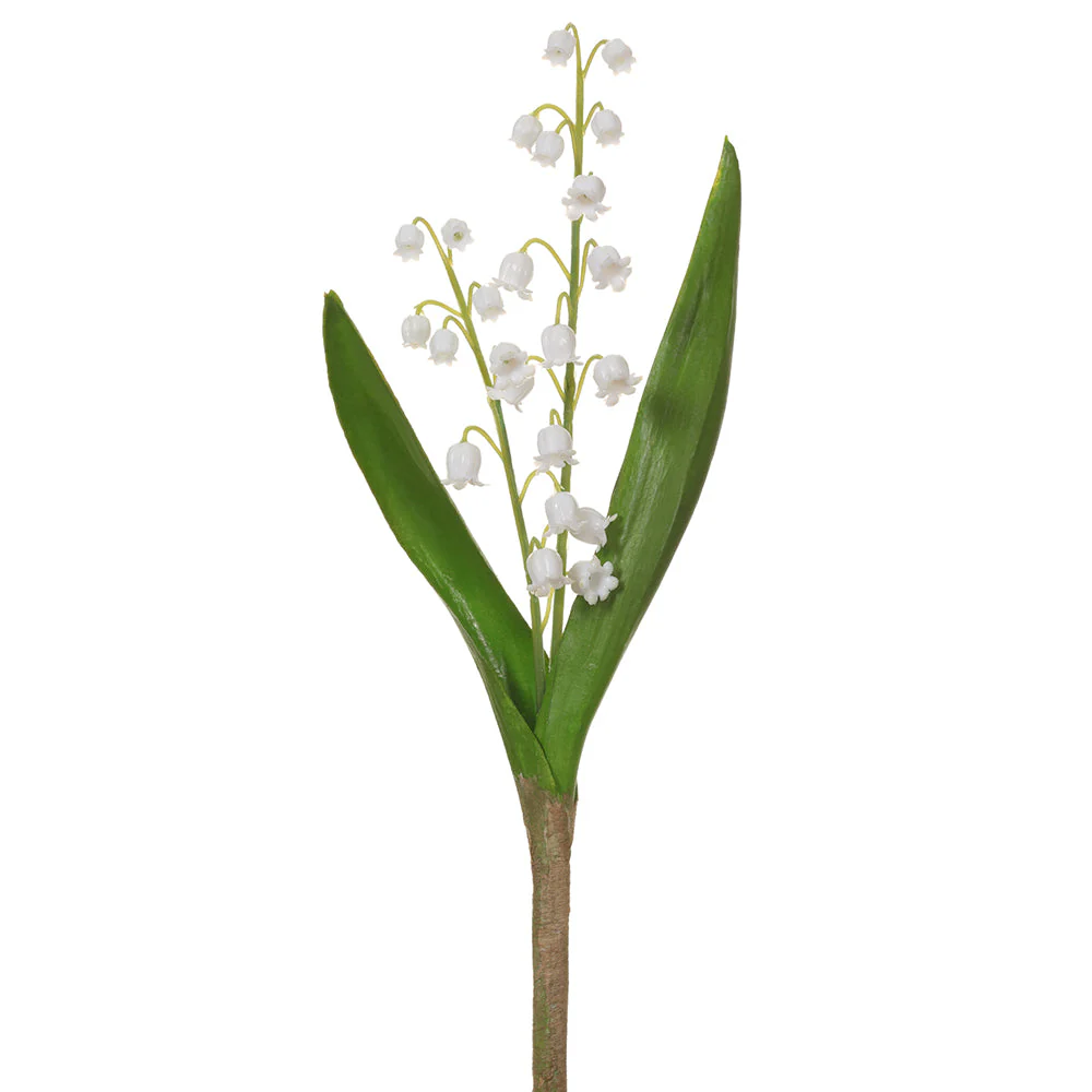 10" Silk Lily Of The Valley Flower Stem Pick -White (Pack of 24)