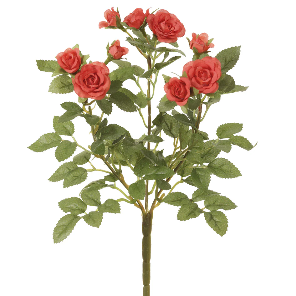 10" Silk Mini Rose Flower Bush -Salmon (Pack of 36)