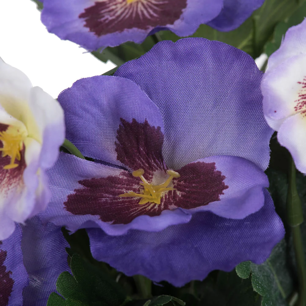 10" Silk Pansy Flower Bush -Purple (Pack of 12) - Image 2