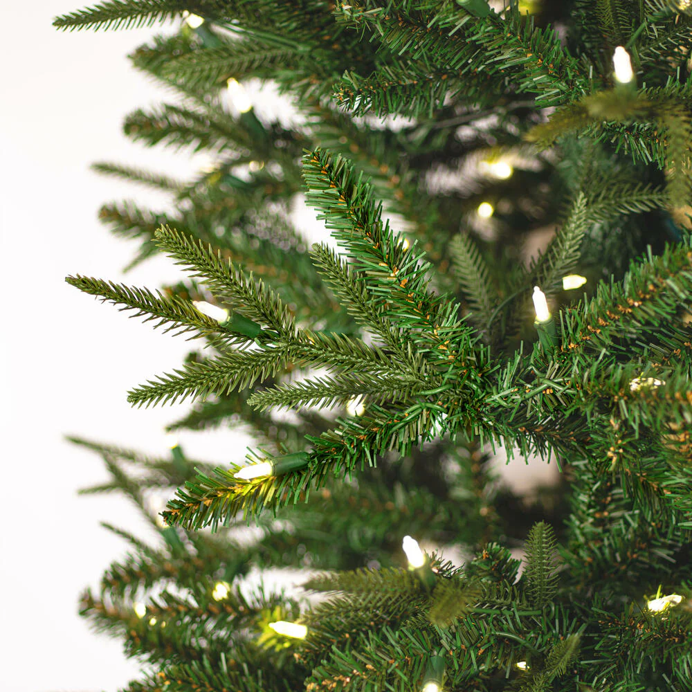10'Hx37"W PE Tacoma Fraser Fir Artificial Christmas Tree, LED Pre-Lit -Green - Image 2