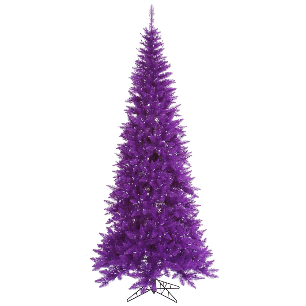 10'Hx50"W Slim Fir Artificial Christmas Tree, Unlit -Purple