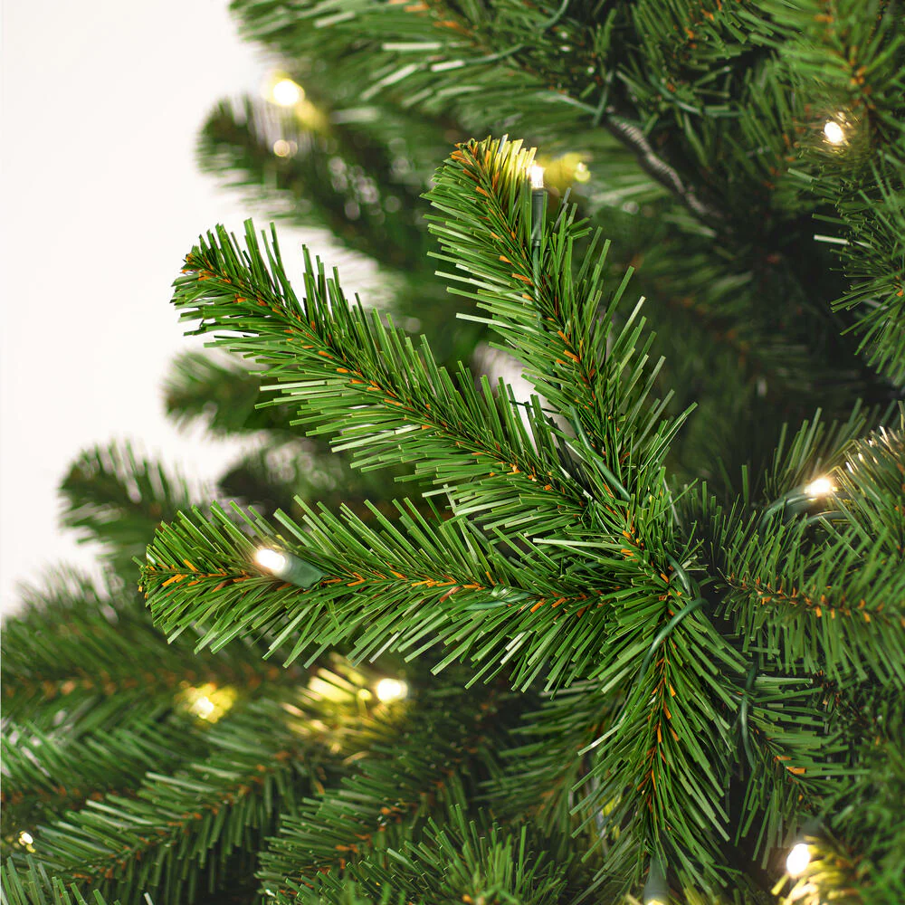 10'Hx52"W Slim Deluxe Sequoia Pine Artificial Christmas Tree, LED Pre-Lit -Green - Image 2