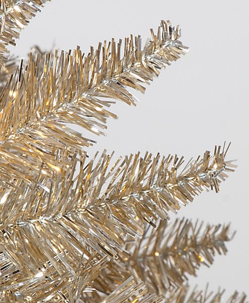 10'Hx52"W Tinsel Champagne Artificial Christmas Tree, LED Pre-Lit -Champagne - Image 2