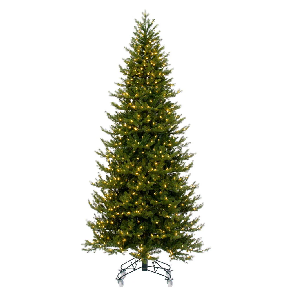 10'Hx54"W PE Washington Fraser Artificial Christmas Tree, LED Pre-Lit -Green