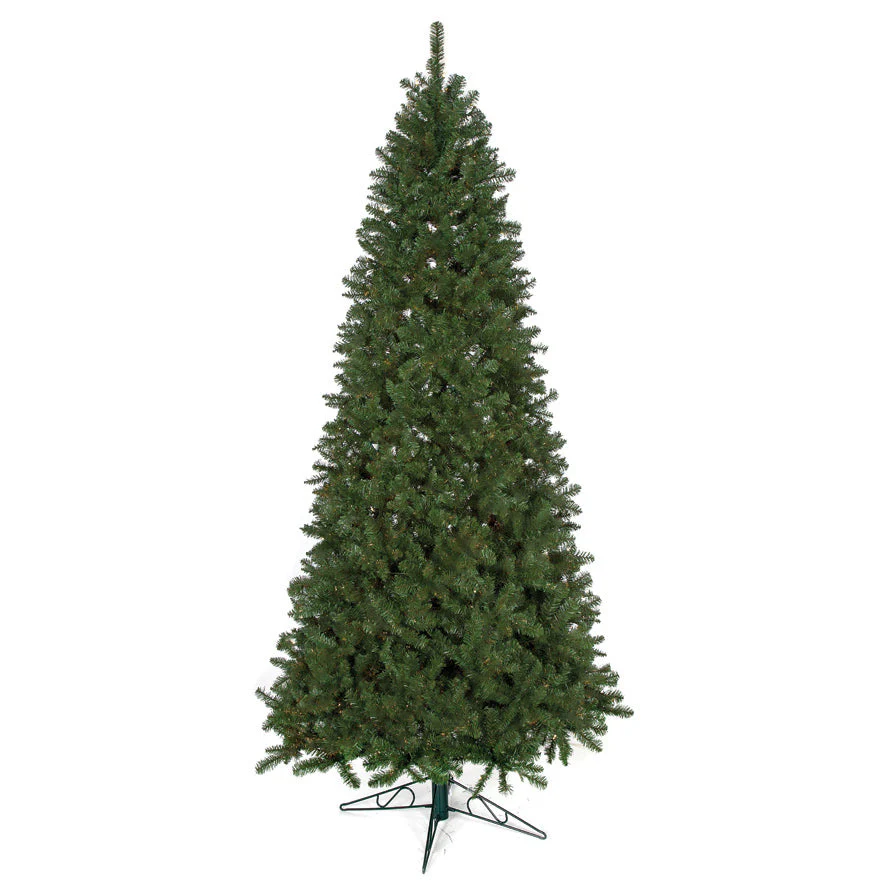 10'Hx58"W Fluff-Free Monroe Pine Artificial Christmas Tree, Unlit -Green