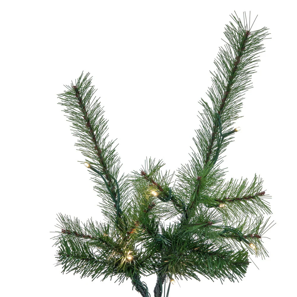 10'Hx64"W Slim Lodge Pole Pine Artificial Christmas Tree, Micro LED Pre-Lit (Multi-Mode) -Green - Image 2
