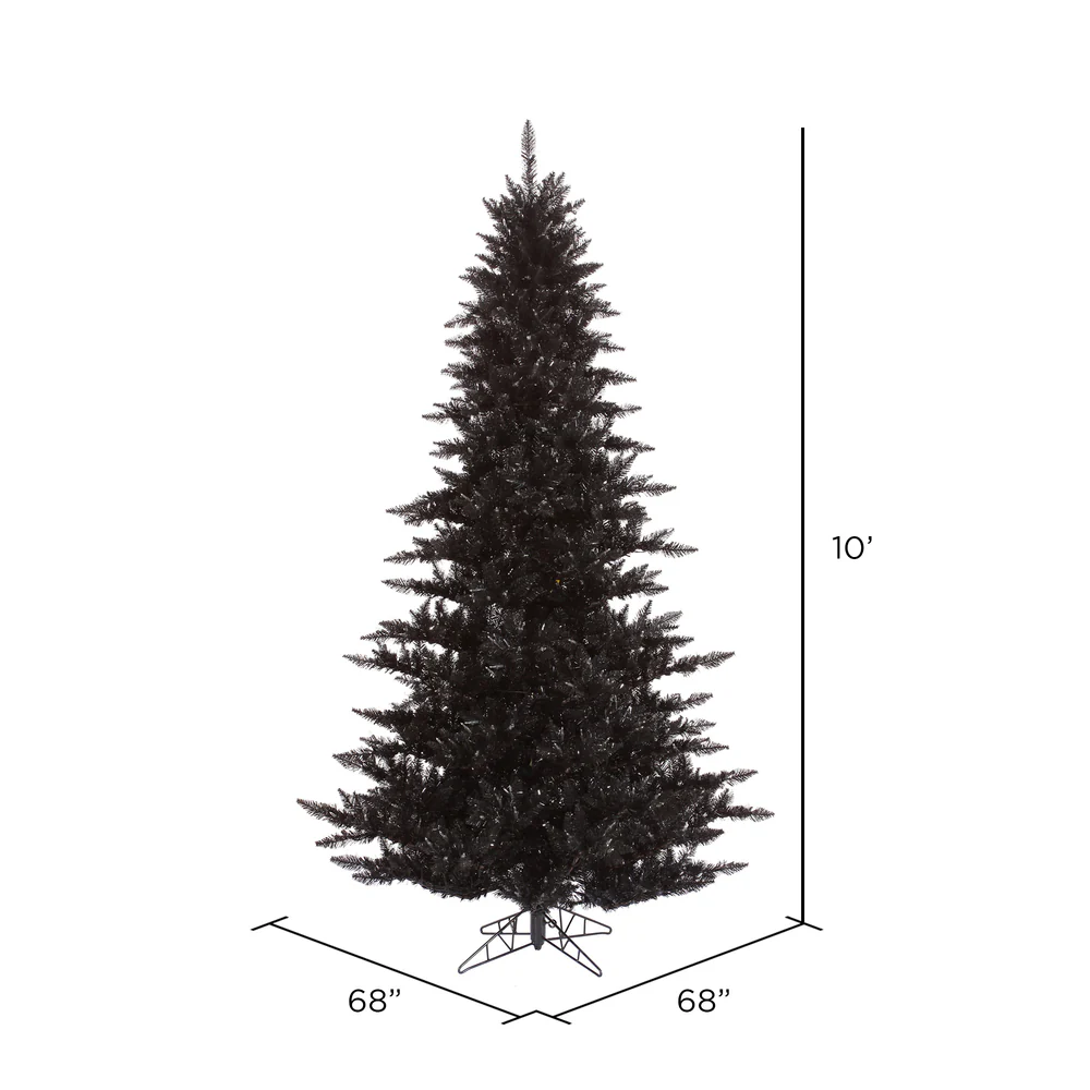 10'Hx68"W Fir Artificial Christmas Tree, Unlit -Black - Image 2