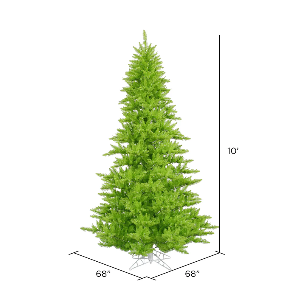10'Hx68"W Fir Artificial Christmas Tree, Unlit -Lime - Image 2