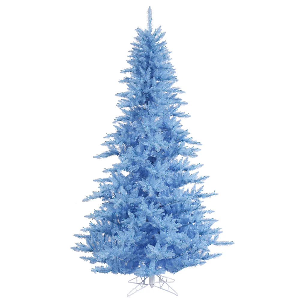10'Hx68"W Fir Artificial Christmas Tree, Unlit -Sky Blue