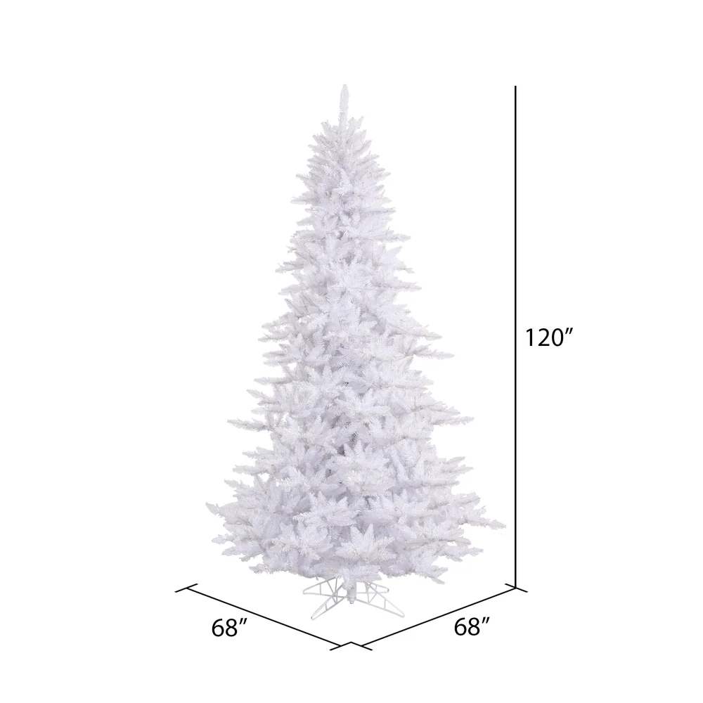 10'Hx68"W Fir Artificial Christmas Tree, Unlit -White - Image 2
