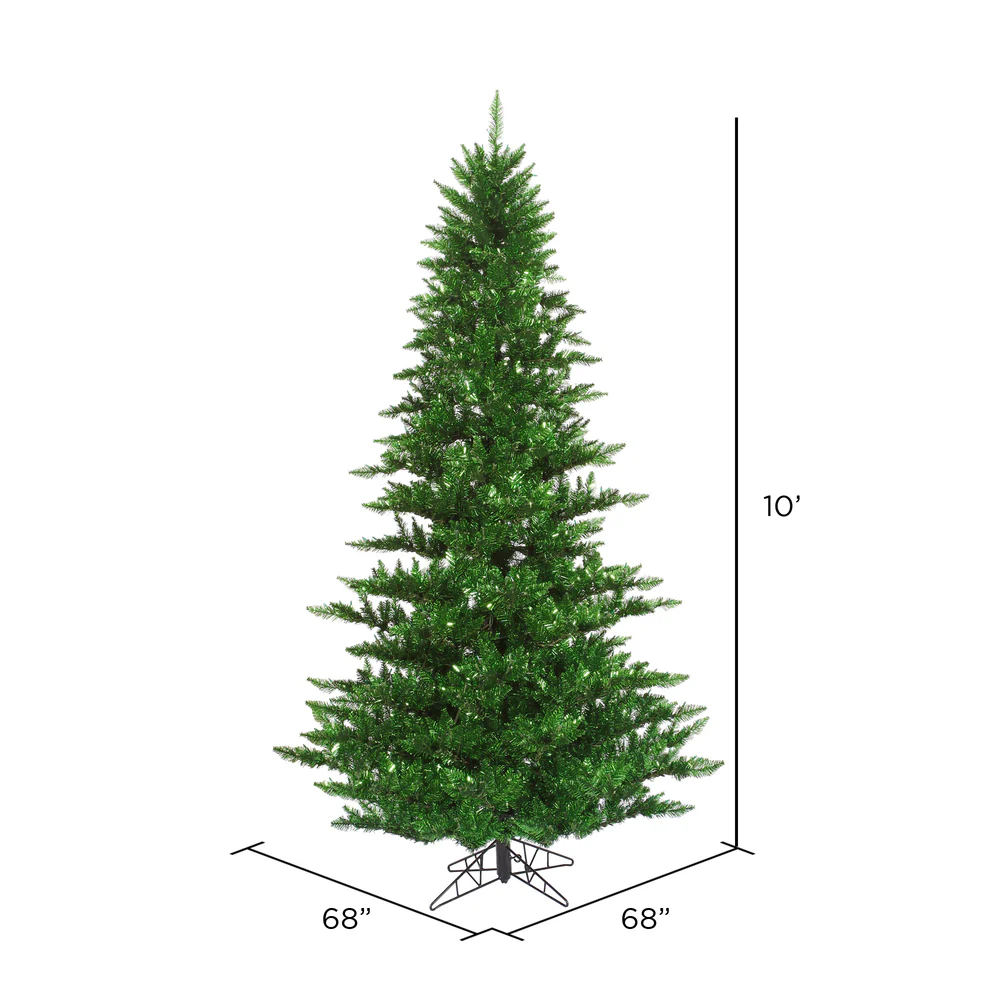 10'Hx68"W Tinsel Fir Artificial Christmas Tree, Unlit -Green - Image 2