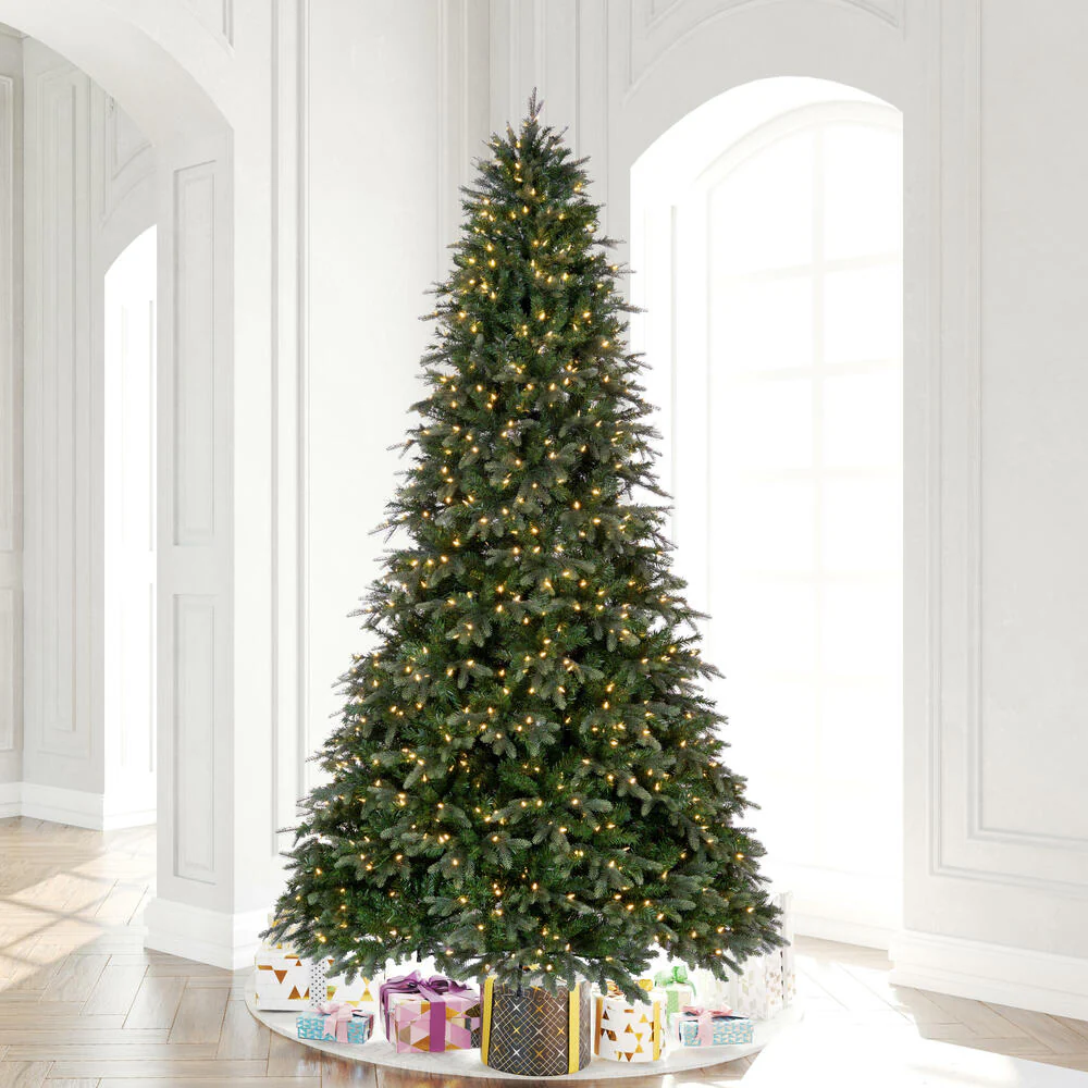 10'Hx72"W PE Douglas Fir Artificial Christmas Tree, LED Pre-Lit -Green - Image 4