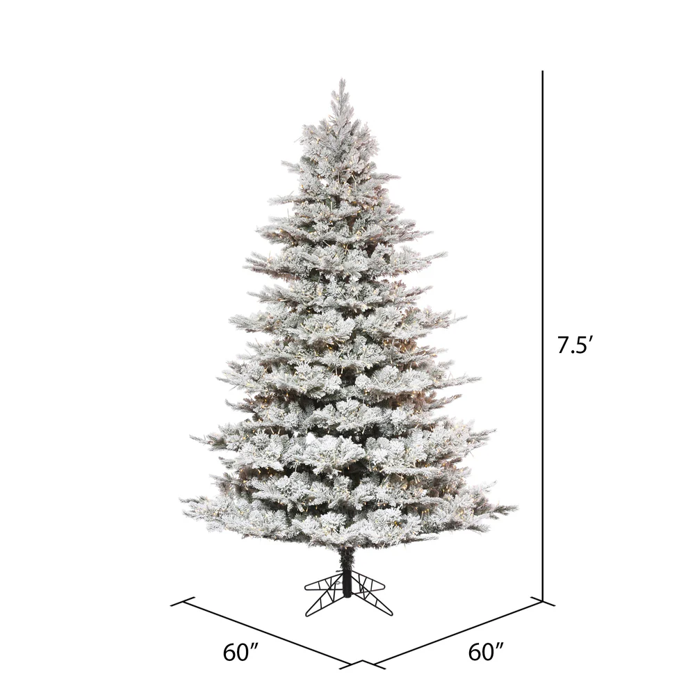 10'Hx74"W PE Flocked Kiana Artificial Christmas Tree, Micro LED Pre-Lit (Multi-Mode) -White - Image 3