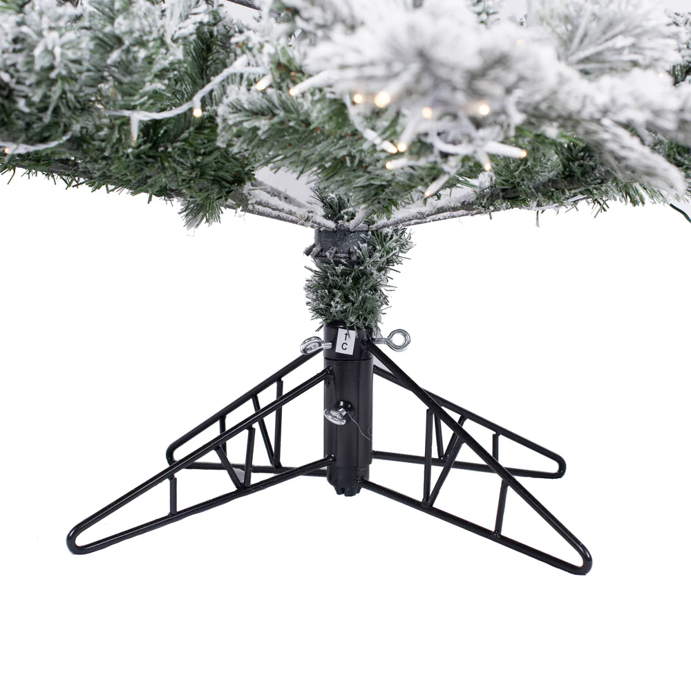 10'Hx74"W PE Flocked Kiana Artificial Christmas Tree, Micro LED Pre-Lit (Multi-Mode) -White - Image 4