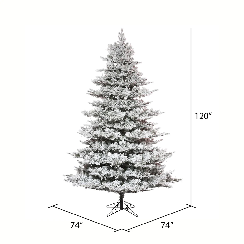 10'Hx74"W PE Flocked Kiana Artificial Christmas Tree, Unlit -White - Image 2