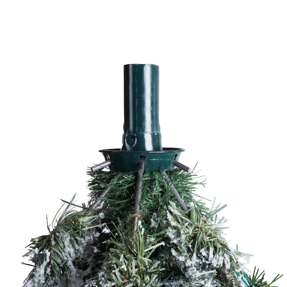 10'Hx82"W Flocked Alaskan Pine Artificial Christmas Tree, LED Pre-Lit (Multicolor) -White - Image 5