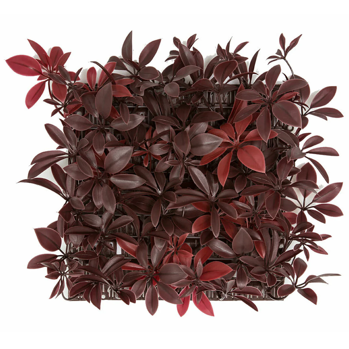 10"x10" Outdoor UV-Resistant Artificial Schefflera Mat -Burgundy (Pack of 6)