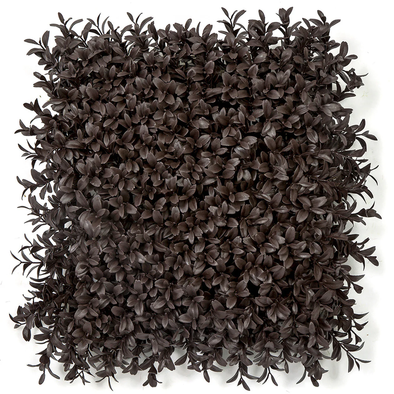 10"x10" Outdoor UV-Resistant Artificial Wintergreen Boxwood Mat -Burgundy/Brown (Pack of 6)