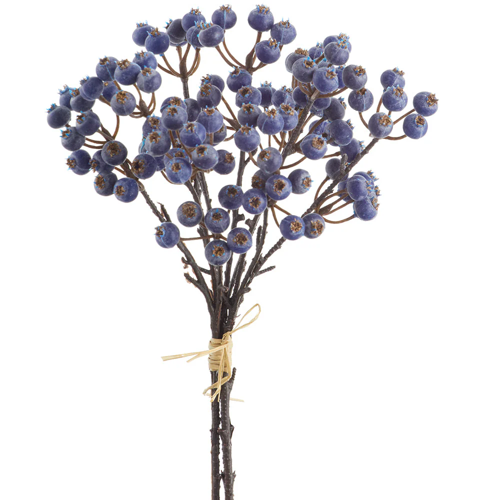 11.5" Outdoor Water-Resistant Artificial Berry Spray Bundle -Blue (Pack of 12)