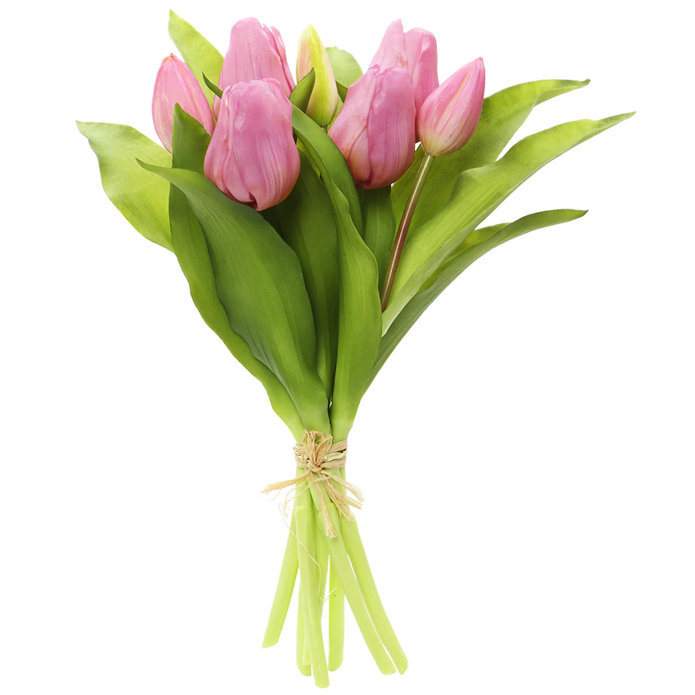 11.75" Real Touch Tulip Silk Flower Bouquet -Violet (Pack of 12)
