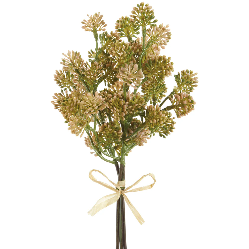 11" PE Soft-Touch Sedum Artificial Stem Bundle -Pink (Pack of 12)