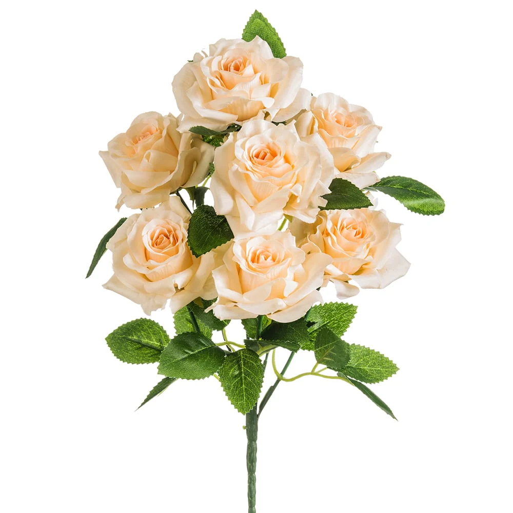 11" Silk Rose Flower Bush -Peach (Pack of 12)
