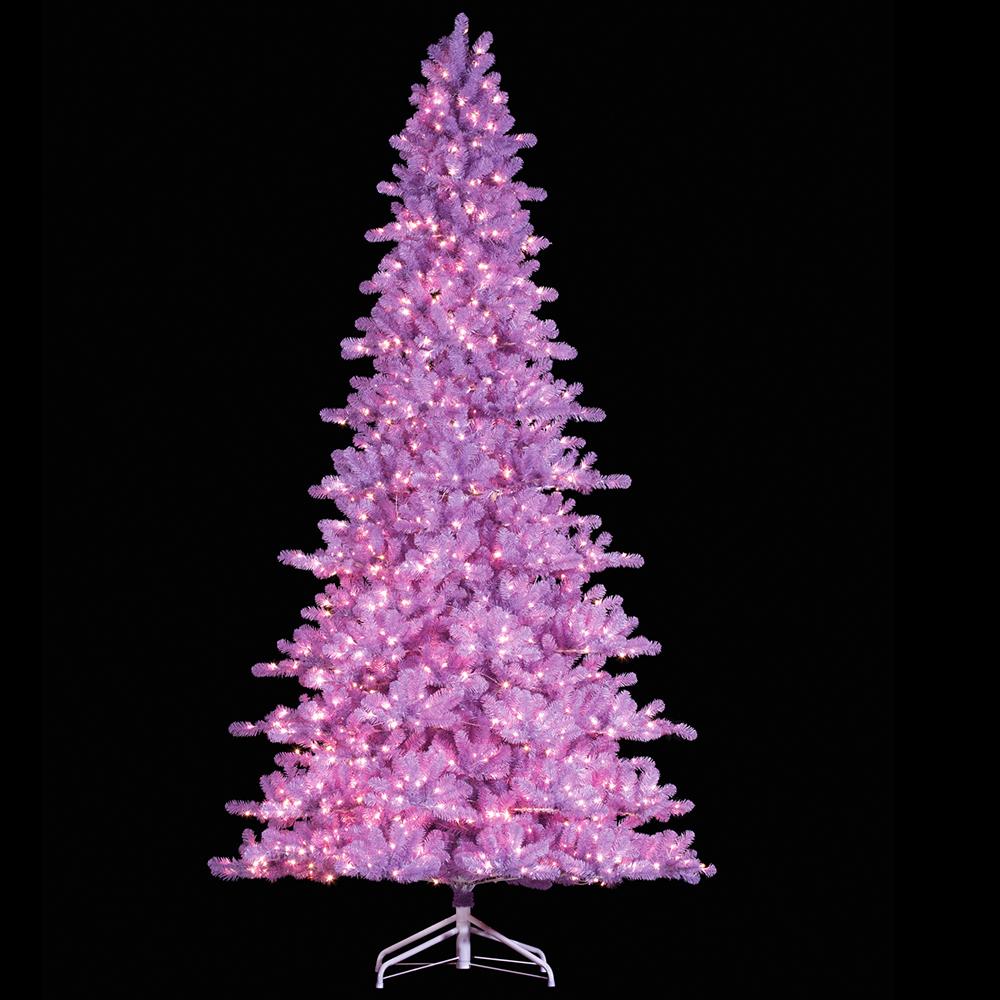 11'Hx74"W Tinsel Artificial Christmas Tree, LED Pre-Lit -Lavender - Image 2