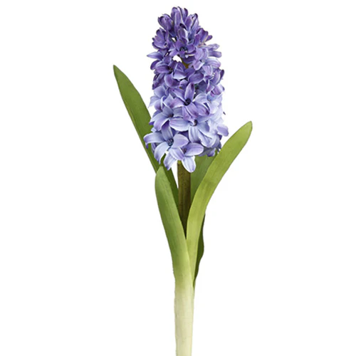 12.5" Hand-Wrapped Silk Hyacinth Flower Spray -Blue (Pack of 12)