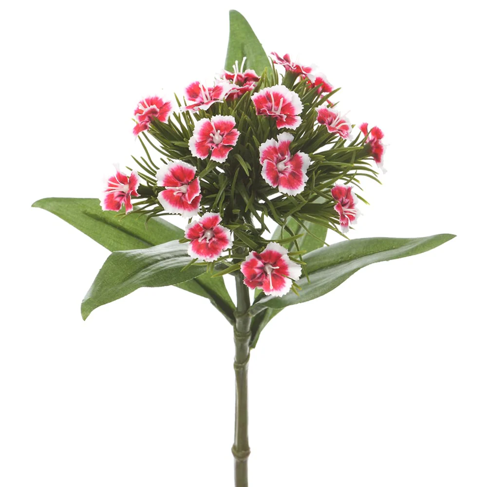 12.5" Silk Dianthus Flower Stem -Beauty (Pack of 12)