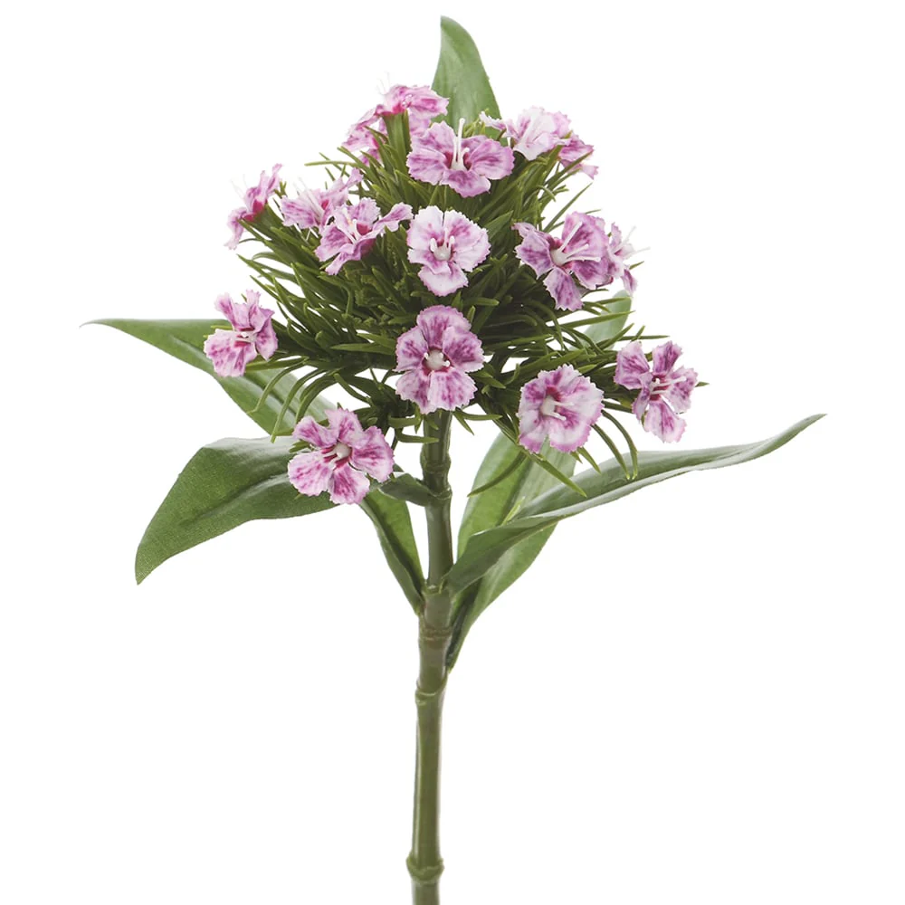 12.5" Silk Dianthus Flower Stem -Purple (Pack of 12)