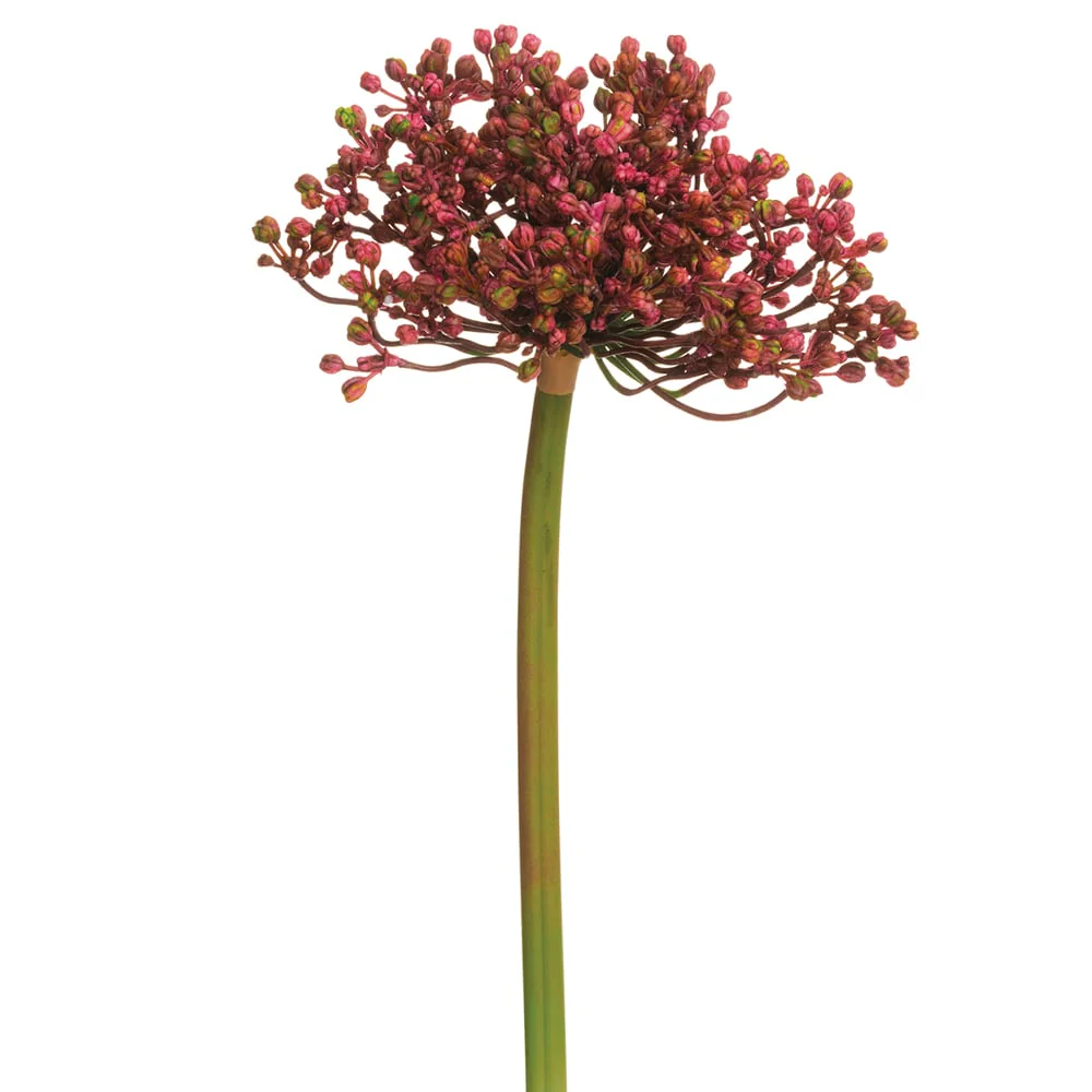 12" Allium Bud Silk Flower Stem -Mauve/Green (Pack of 12)
