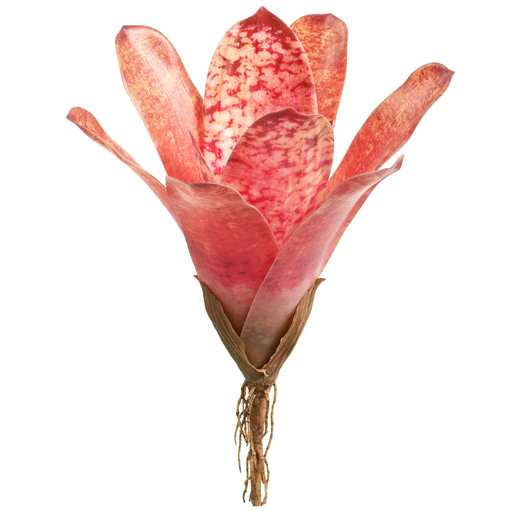 12" Artificial Bromeliad Plant Flower Bush -2 Tone Watermelon (Pack of 12)