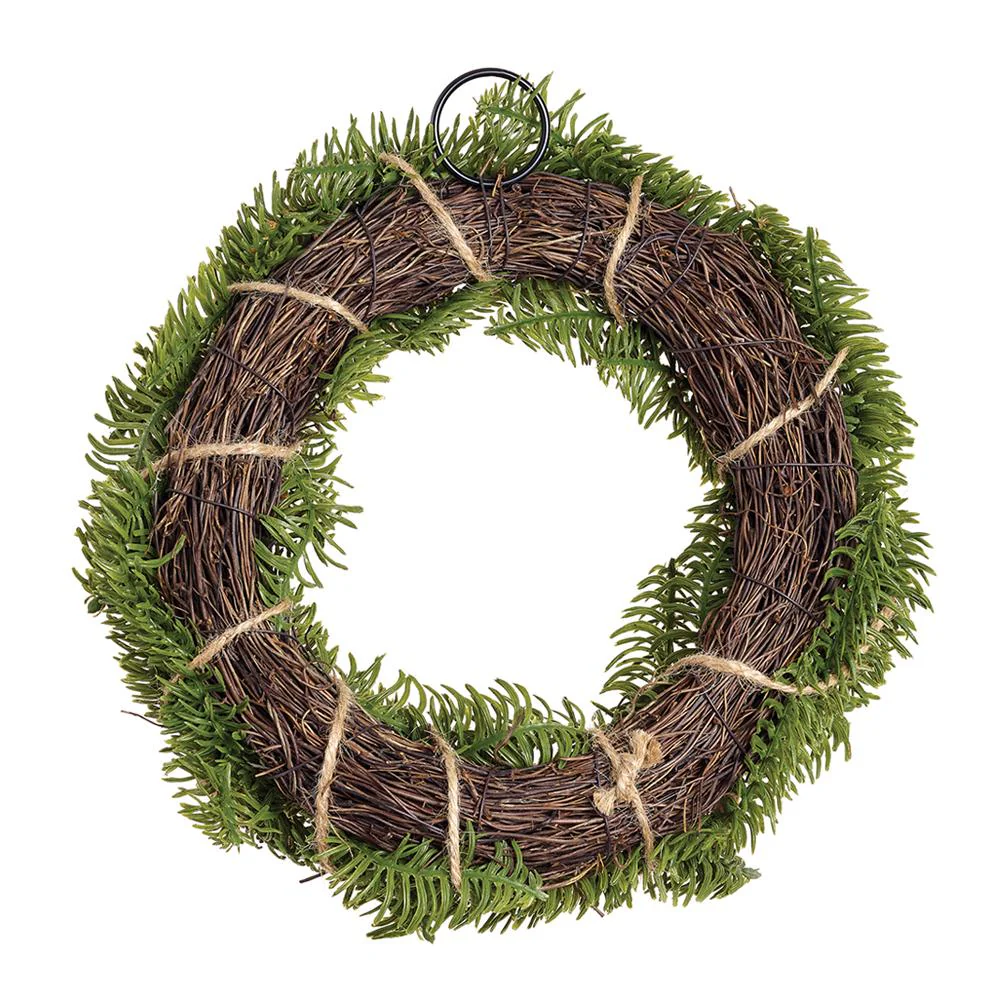 12" Artificial Pine & Pinecone Wreath -Green/Brown (Pack of 4) - Image 2