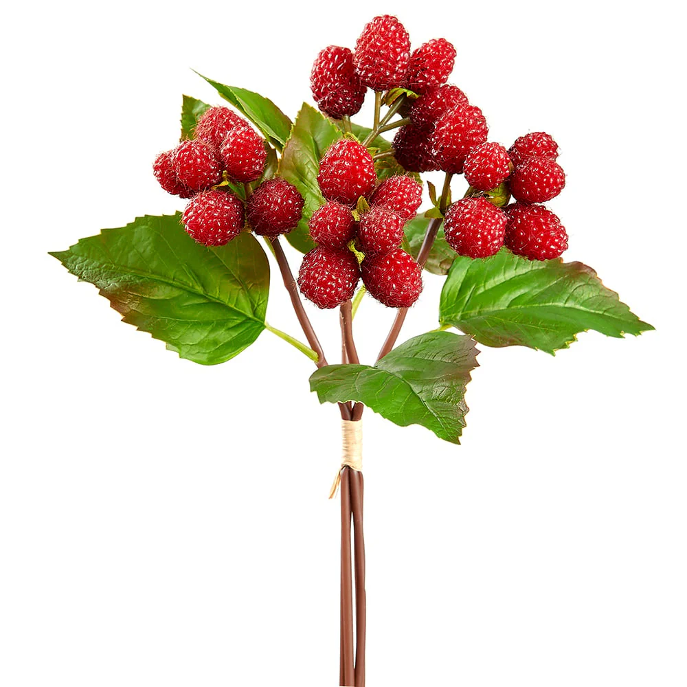 12" Artificial Raspberry Stem Bundle -Red (Pack of 12)