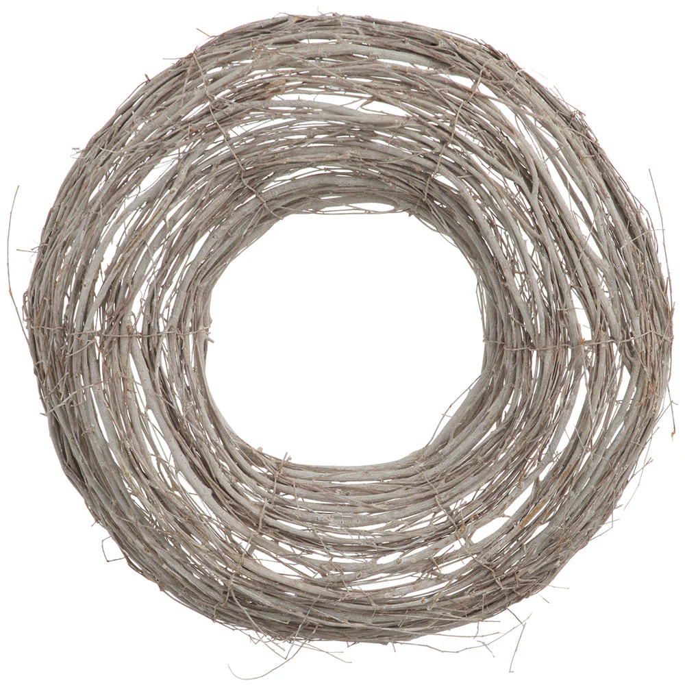 12" Birch Twig Wreath -Whitewashed (Pack of 12)