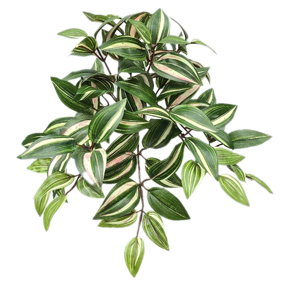 12" Hanging Silk Wandering Jew Plant -Green/Cream (Pack of 24)