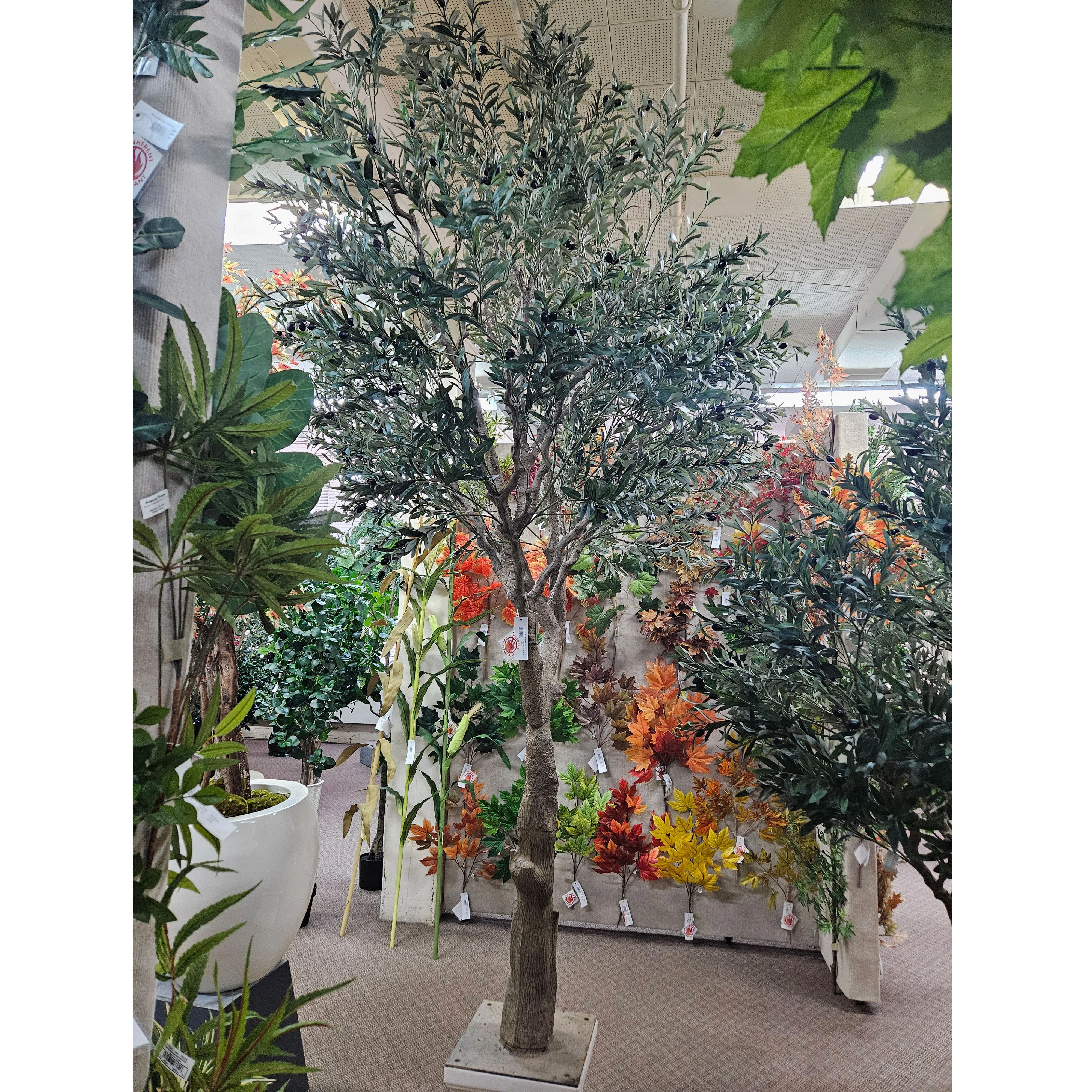12' IFR Artificial Olive Tree & Berries w/Base -Green - Image 3