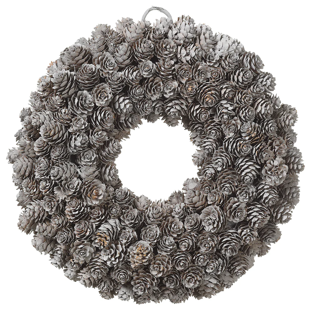 12" Pinecone Wreath -Gray