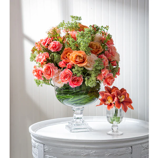 12" Real Touch Cymbidium Orchid Silk Flower Bouquet -Orange (Pack of 12) - Image 2