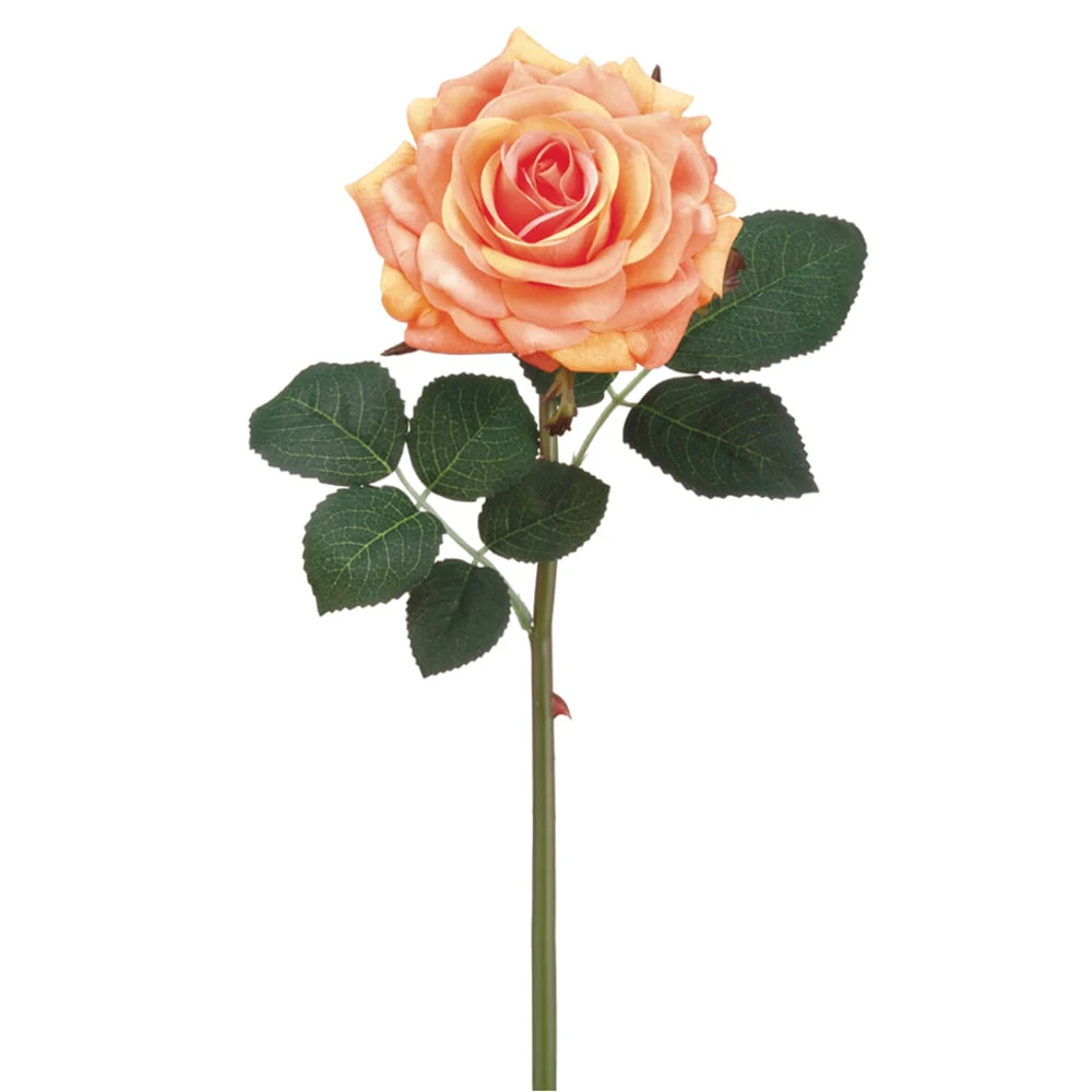 12" Real Touch Rose Silk Flower Stem -Peach (Pack of 24)