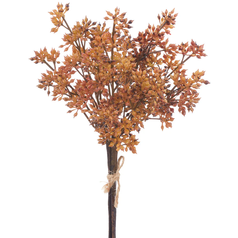 12" Sedum Artificial Flower Stem Bundle -Brown (Pack of 12)