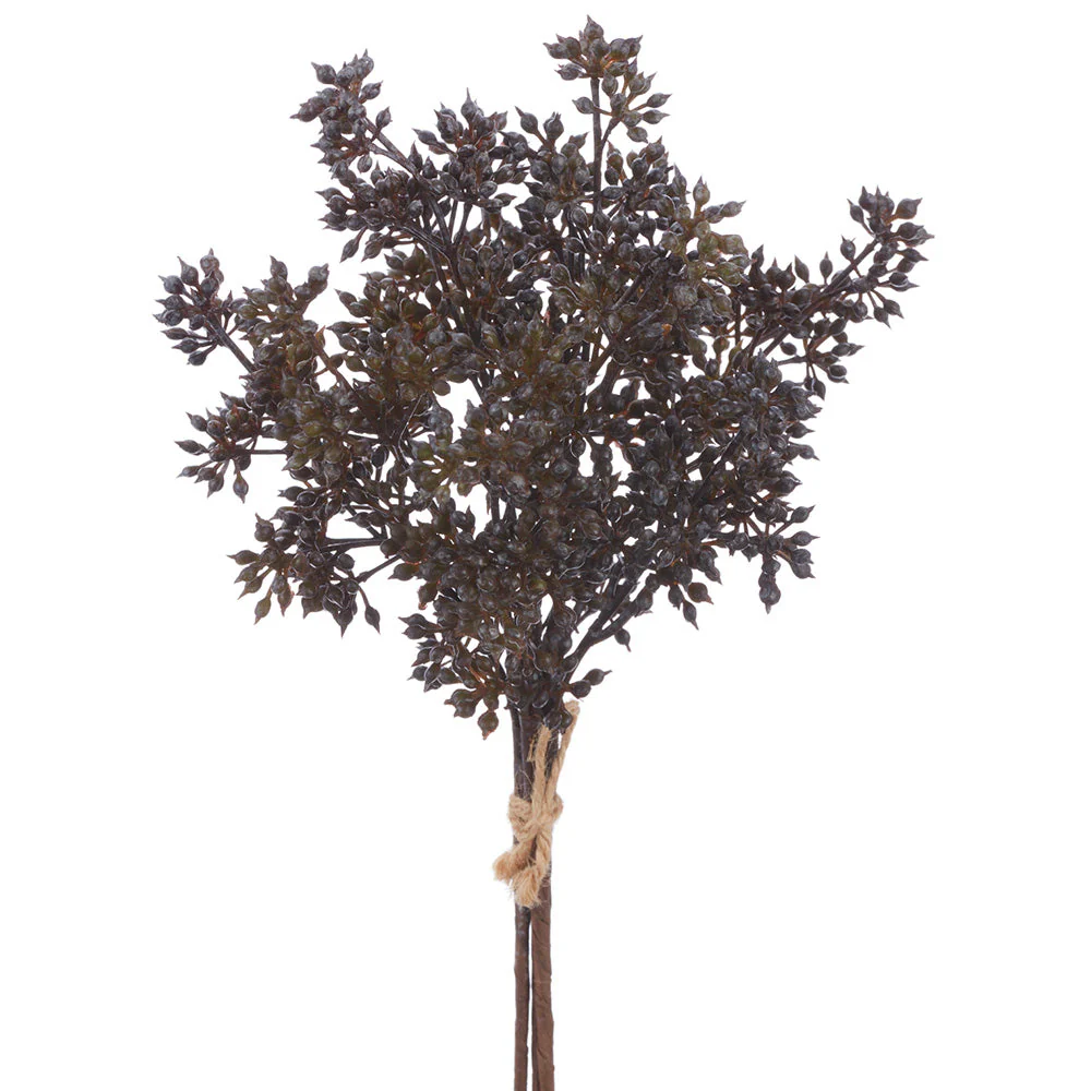 12" Sedum Artificial Flower Stem Bundle -Dark Brown (Pack of 12)