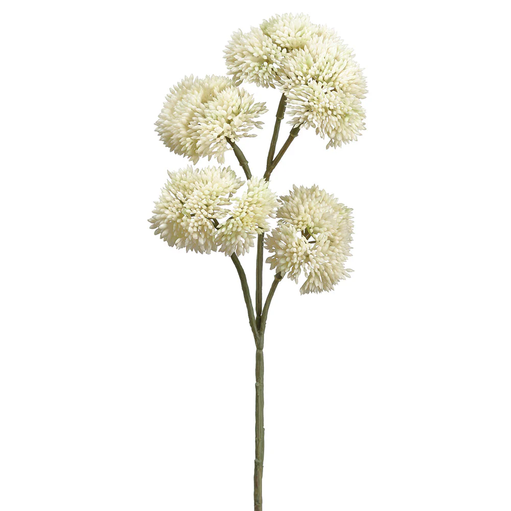 12" Sedum Artificial Flower Stem -Cream (Pack of 12)